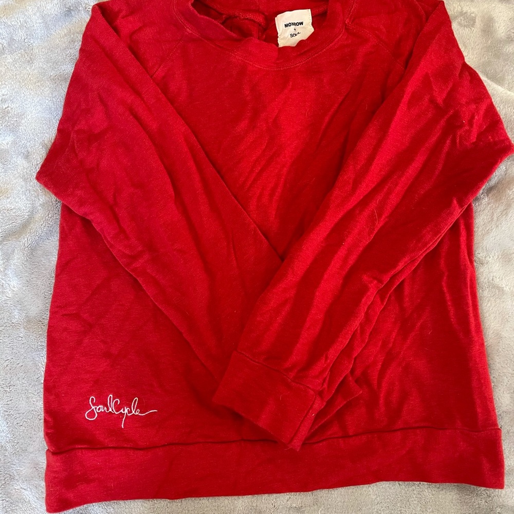 Monrow X SoulCycle lace up sweatshirt